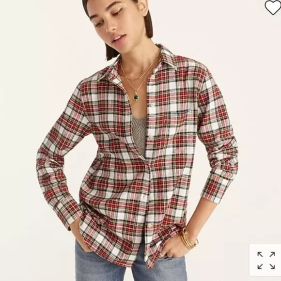 J Crew Classic Fit Flannel Shirt in Snowy Stewart Tartan Plaid sz M - Picture 7 of 7